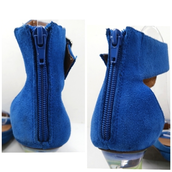 JEFFREY CAMPBELL Soiree Suede Straps Ombre Lucite Block Heel WornButNotW… - Picture 13 of 15